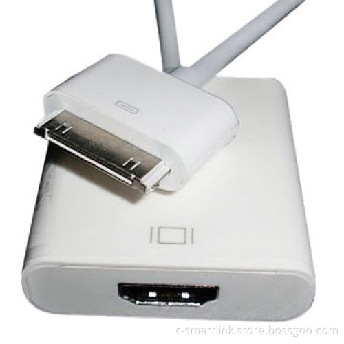 Adapter for Apple to HDMI, 30-pin Dock Male to Female, Simulates Apple Third Generation